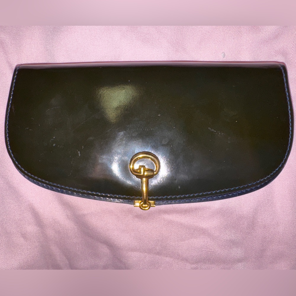 Vintage Gucci Black Patent Leather Clutch